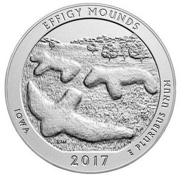 Estados Unidos de América. 2017(D). Quarter Dollar (SC) Effigy Mounds