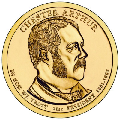 (524) Estados Unidos de América. 2012(D). 1 Dollar (SC) Chester Arthur