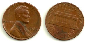 (201) Estados Unidos de América. 1964. 1 Cent (BC)