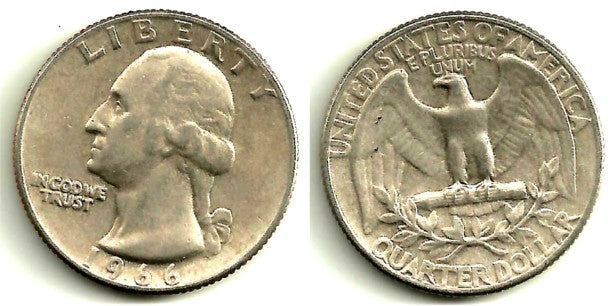 (164a) Estados Unidos de América. 1966. Quarter Dollar (BC)