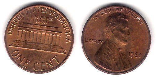 (201) Estados Unidos de América. 1981. 1 Cent (BC+)