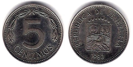 (Y49a) Venezuela. 1983. 5 Céntimos (EBC)