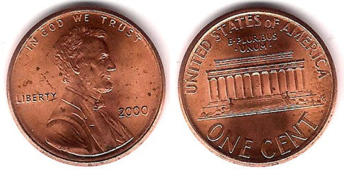 (201) Estados Unidos de América. 2000. 1 Cent (EBC)