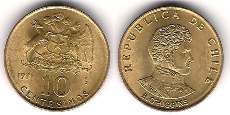 (194) Chile. 1971. 10 Centesimos (EBC)