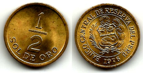 (265) Perú. 1976. ½ Sol de Oro (MBC)