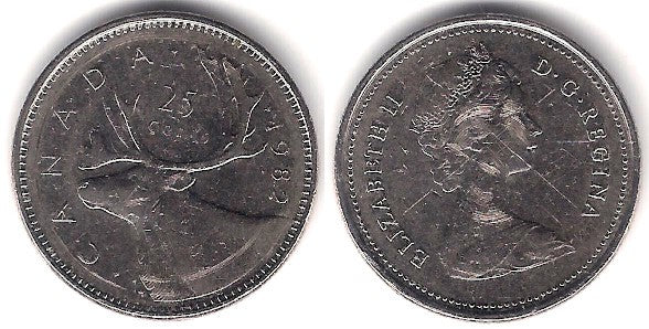 (74) Canadá. 1982. 25 Cents (MBC)
