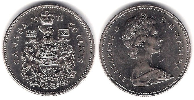 (75.1) Canadá. 1971. 50 Cents (SC)