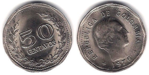 (244.1) Colombia. 1976. 50 Centavos (EBC)