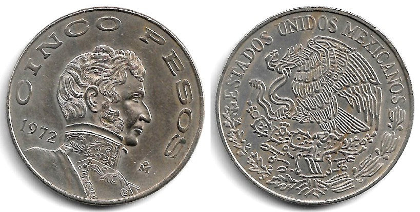 (472) Estados Unidos Mexicanos. 1972. 5 Pesos (MBC+)