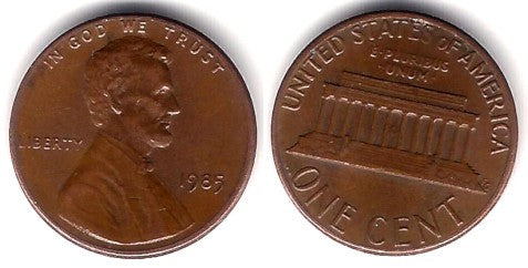 (201) Estados Unidos de América. 1985. 1 Cent (MBC)