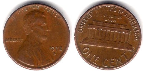 (201) Estados Unidos de América. 1978(D). 1 Cent (MBC)