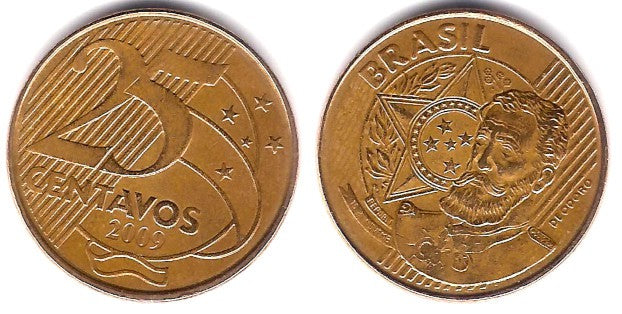 (650) Brasil. 2009. 25 Centavos (MBC)