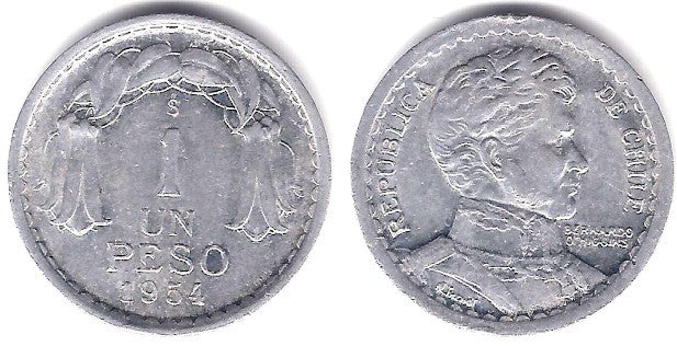(179a) Chile. 1954. 1 Peso (EBC)