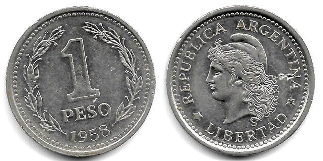 (57) Argentina. 1958. 1 Peso (BC)