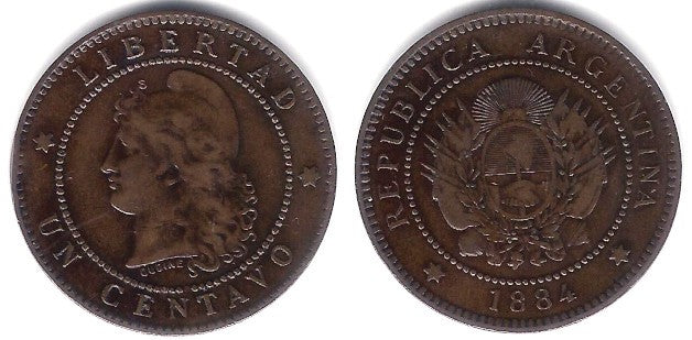 (32) Argentina. 1884. 1 Centavo (SC-)