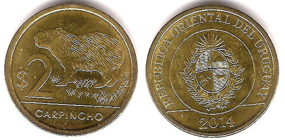 (136) Uruguay. 2014. 2 Pesos (SC)