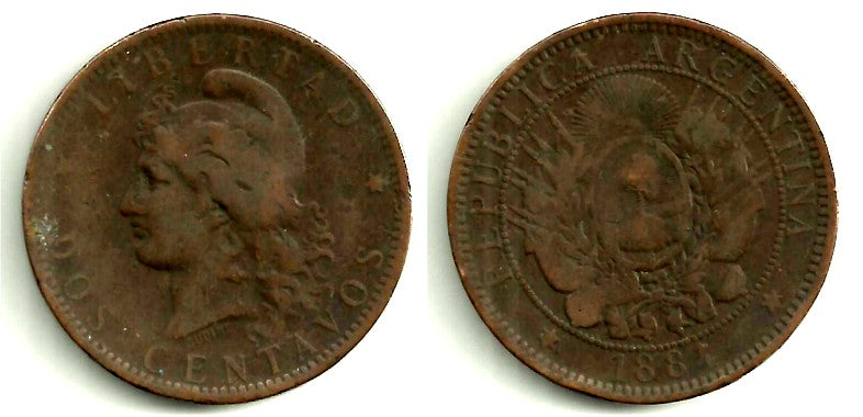 Argentina. 1884. 2 Centavos (BC)