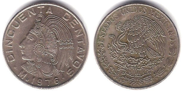 (452) Estados Unidos Mexicanos. 1976. 50 Centavos (MBC+)
