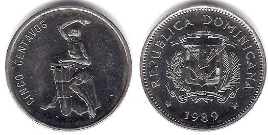 (69) República Dominicana. 1989. 5 Centavos (EBC)