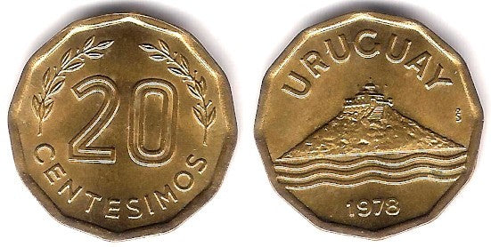 (67) Uruguay. 1978 20 Centesimos (SC)