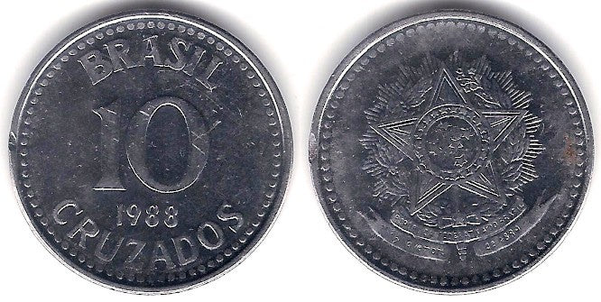 (607) Brasil. 1988. 10 Cruzados (EBC)