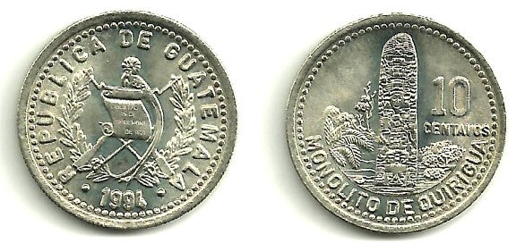 (277.5) Guatemala. 1994. 10 Centavos (SC)