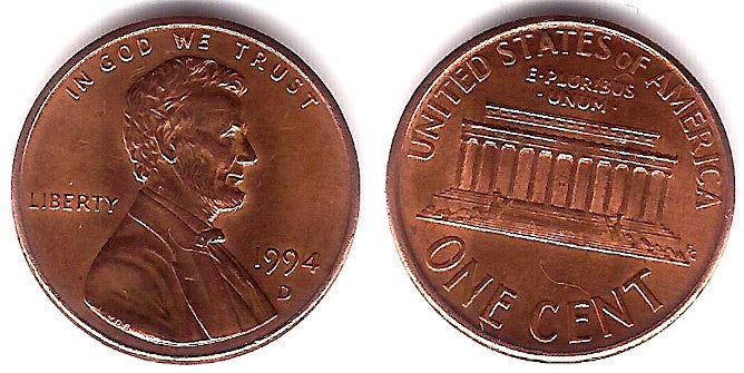 (201b) Estados Unidos de América. 1994(D). 1 Cent (EBC)
