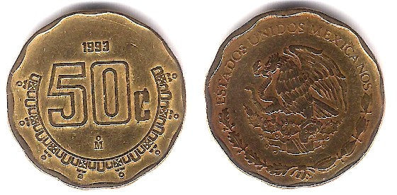 (549) Estados Unidos Mexicanos. 1993. 50 Centavos (MBC)