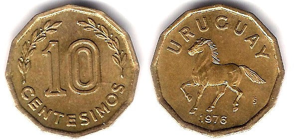 (66) Uruguay. 1976. 10 Centesimos (MBC+)