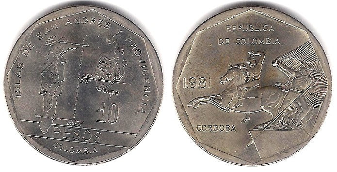 (270) Colombia. 1981. 10 Pesos (EBC+)