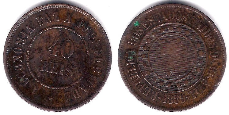 (491) Brasil. 1889. 40 Reis (MBC-)