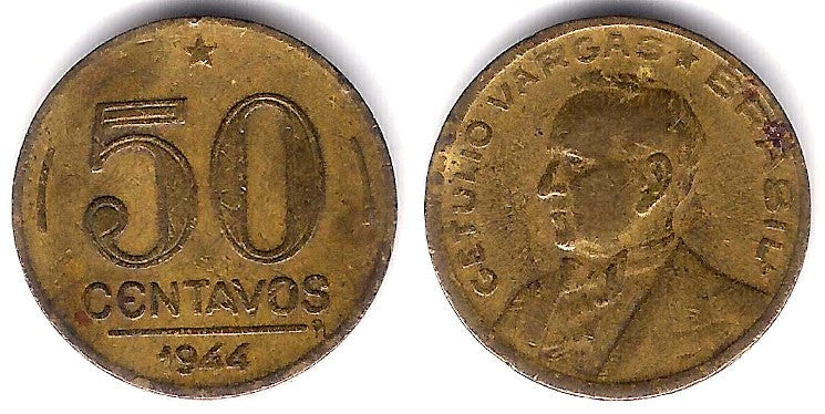 (557a) Brasil. 1944. 50 Centavos (BC+)