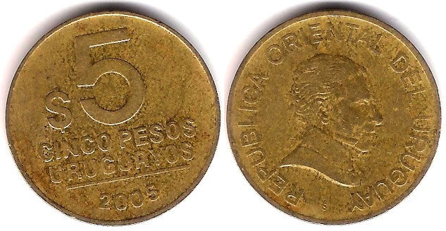 (120.2) Uruguay. 2005. 5 Pesos (MBC)