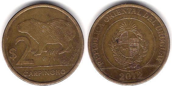 (136) Uruguay. 2012. 2 Pesos (BC)