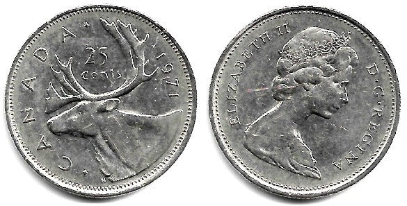 (62b) Canadá. 1971. 25 Cents (MBC)