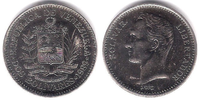 (Y43a.1) Venezuela. 1989. 2 Bolivares (SC)