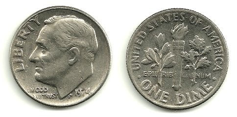 (195a) Estados Unidos de América. 1974. 1 Dime (MBC)