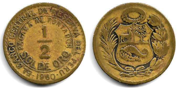 (220.5) Perú. 1960. ½ Sol de Oro (BC)