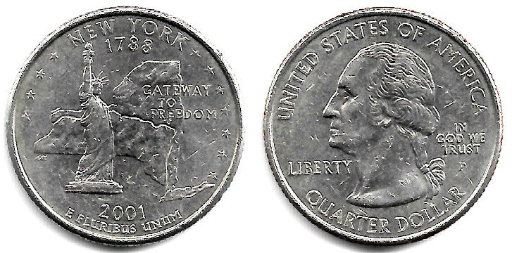 (318) Estados Unidos de América. 2001(P). Quarter Dollar (EBC) New York