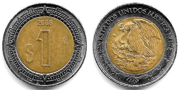 (603) Estados Unidos Mexicanos. 2008. 1 Peso (MBC)