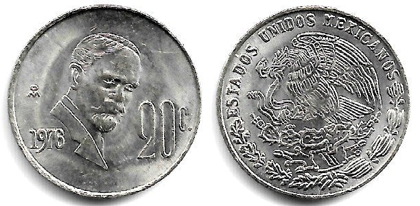 (442) Estados Unidos Mexicanos. 1976. 20 Centavos (EBC)