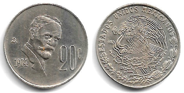 (442) Estados Unidos Mexicanos. 1974. 20 Centavos (EBC)