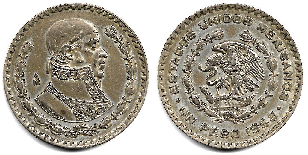 (459) Estados Unidos Mexicanos. 1958. 1 Peso (MBC) (Plata)