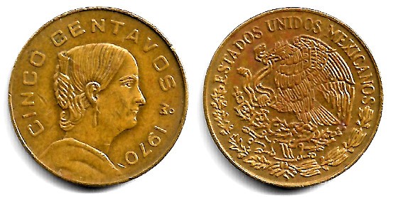 (427) Estados Unidos Mexicanos. 1970. 5 Centavos (EBC)