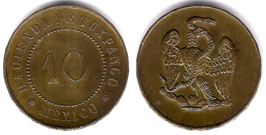 Estados Unidos Mexicanos (Hacienda de Tuxpango). 10 Centavos (EBC)
