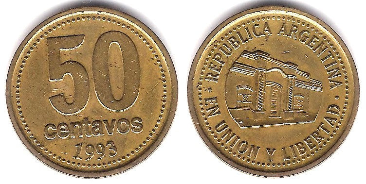 (111.1) Argentina. 1993. 50 Centavos (MBC)