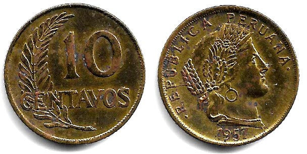 (224.2) Perú. 1957. 10 Centavos (MBC)