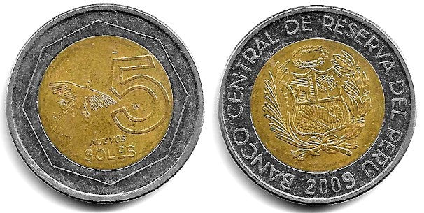(316) Perú. 2009. 5 Soles (MBC/MBC-)