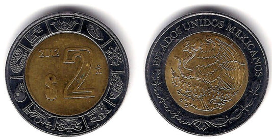 (604) Estados Unidos Mexicano. 2012. 2 Pesos (MBC)