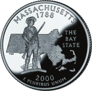 (305) Estados Unidos de América. 2000(D). Quarter Dollar (SC) Massachusetts